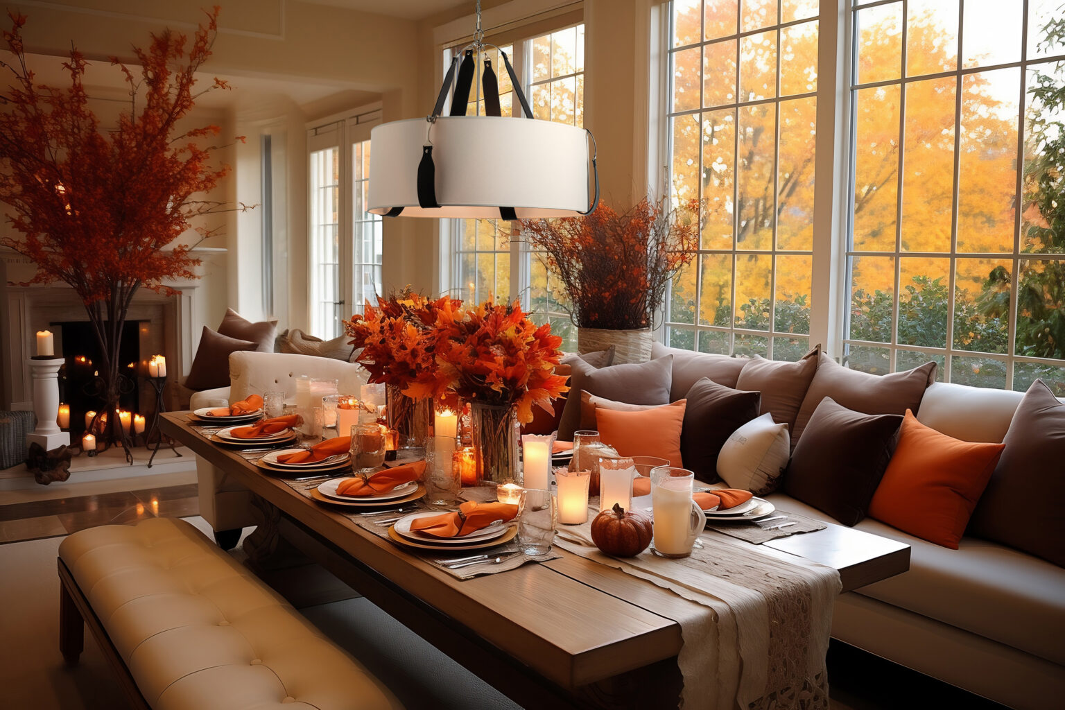 Cozy Fall Inspired Dining Room