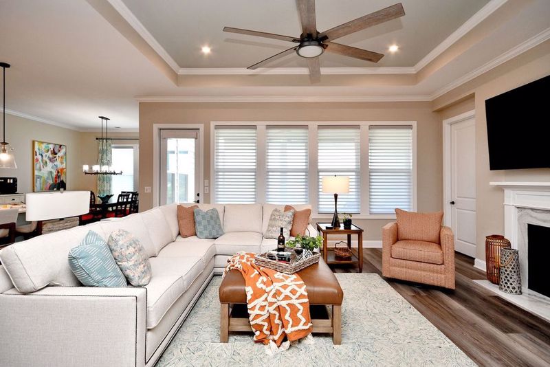 Warm living room in Universal Khaki